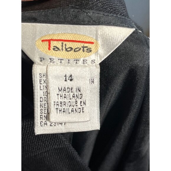 Talbots Irish Linen Neutral Pant Black 14P Classic Chic Work Wear Preppy Office - Picture 8 of 10